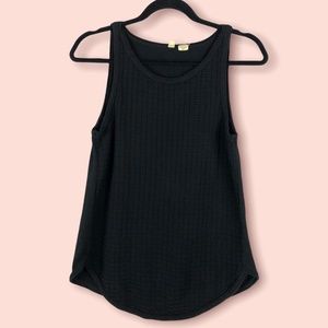 MOTH Anthropologie Black Waffle Knit Sleeveless Tank Blouse Small